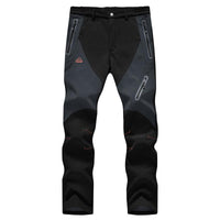 GOPUNE Men'S Waterproof Trousers Softshell Fleece Lined Outdoor Walking Warm Thicken Hiking Ski Pants with Zip Pockets