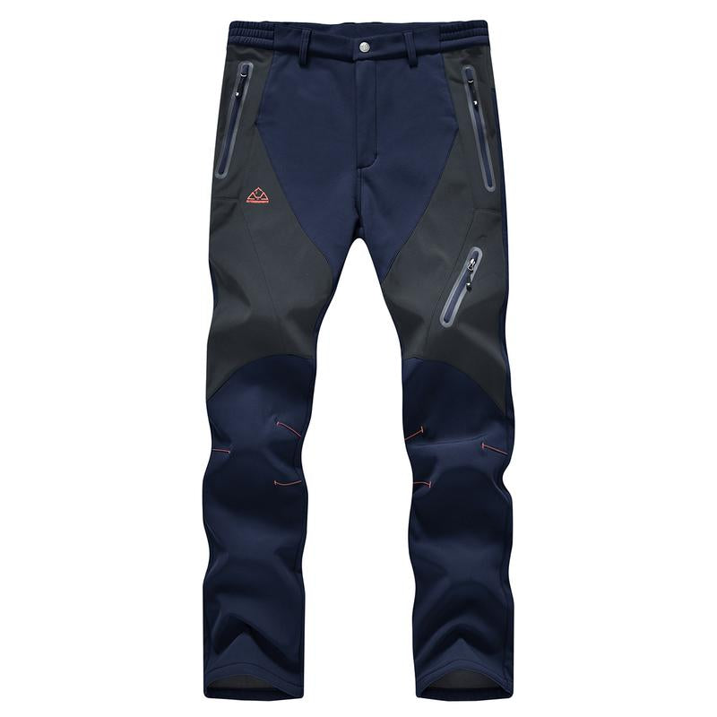 GOPUNE Men'S Waterproof Trousers Softshell Fleece Lined Outdoor Walking Warm Thicken Hiking Ski Pants with Zip Pockets
