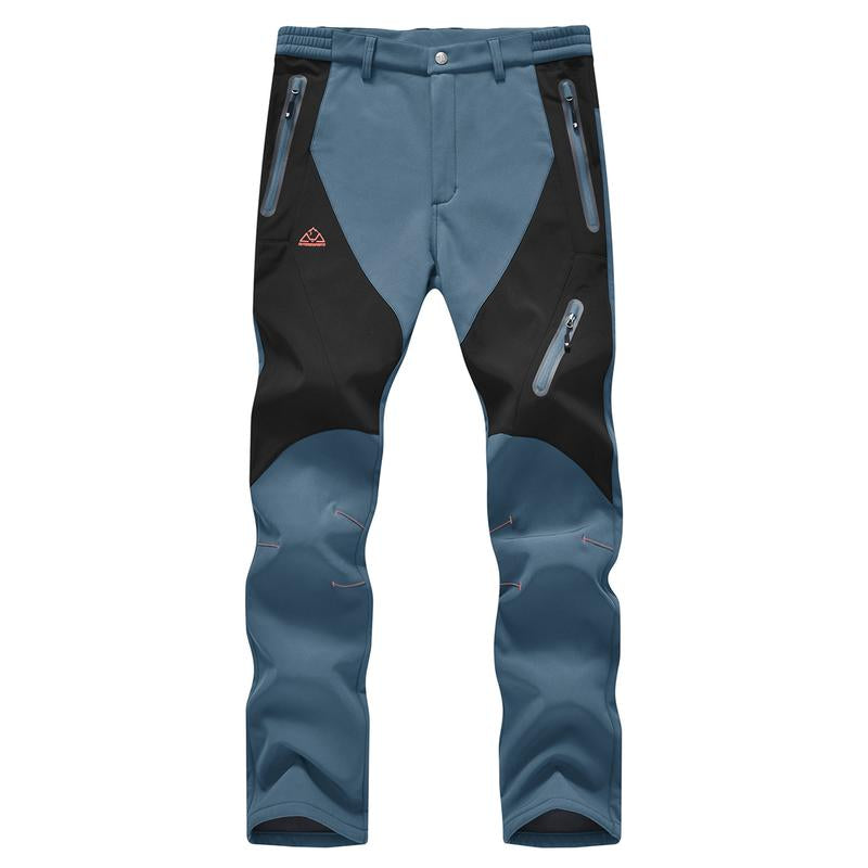 GOPUNE Men'S Waterproof Trousers Softshell Fleece Lined Outdoor Walking Warm Thicken Hiking Ski Pants with Zip Pockets
