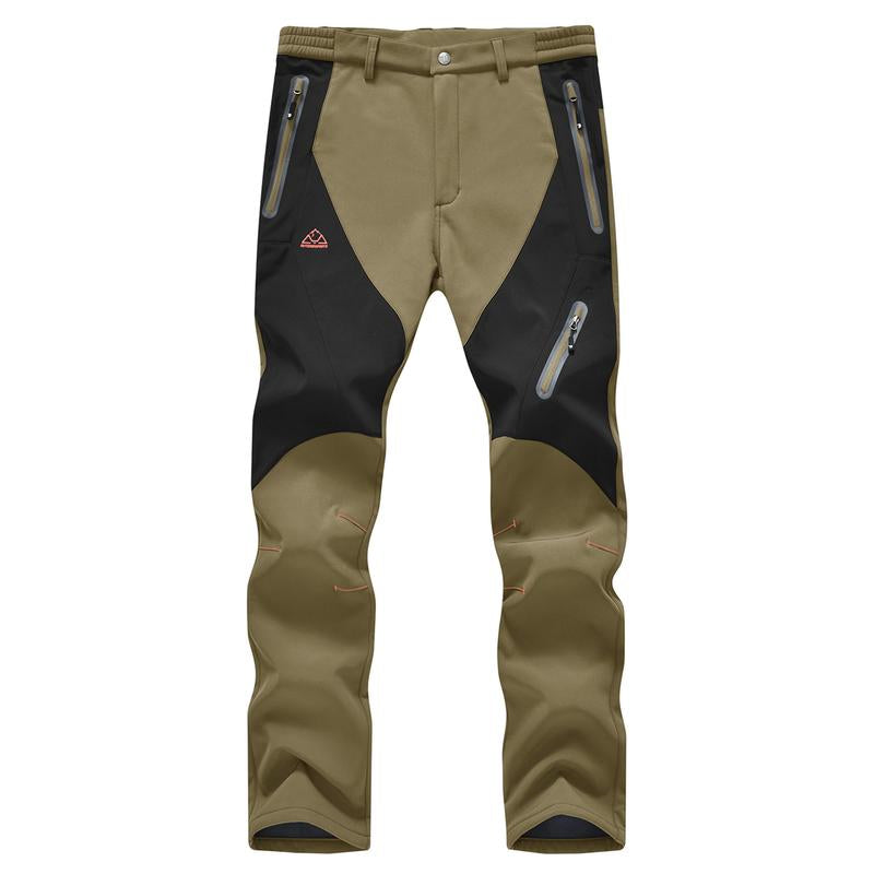 GOPUNE Men'S Waterproof Trousers Softshell Fleece Lined Outdoor Walking Warm Thicken Hiking Ski Pants with Zip Pockets