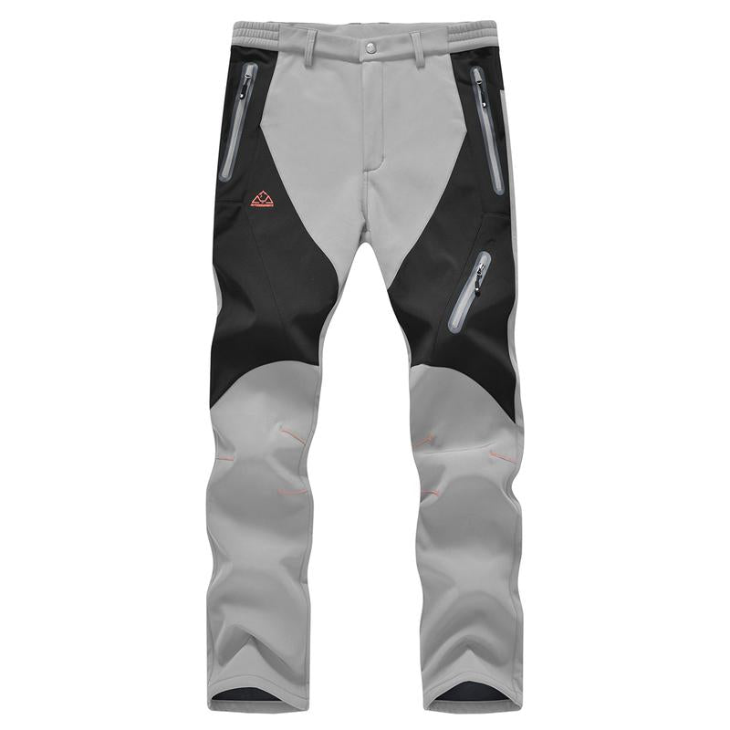 GOPUNE Men'S Waterproof Trousers Softshell Fleece Lined Outdoor Walking Warm Thicken Hiking Ski Pants with Zip Pockets