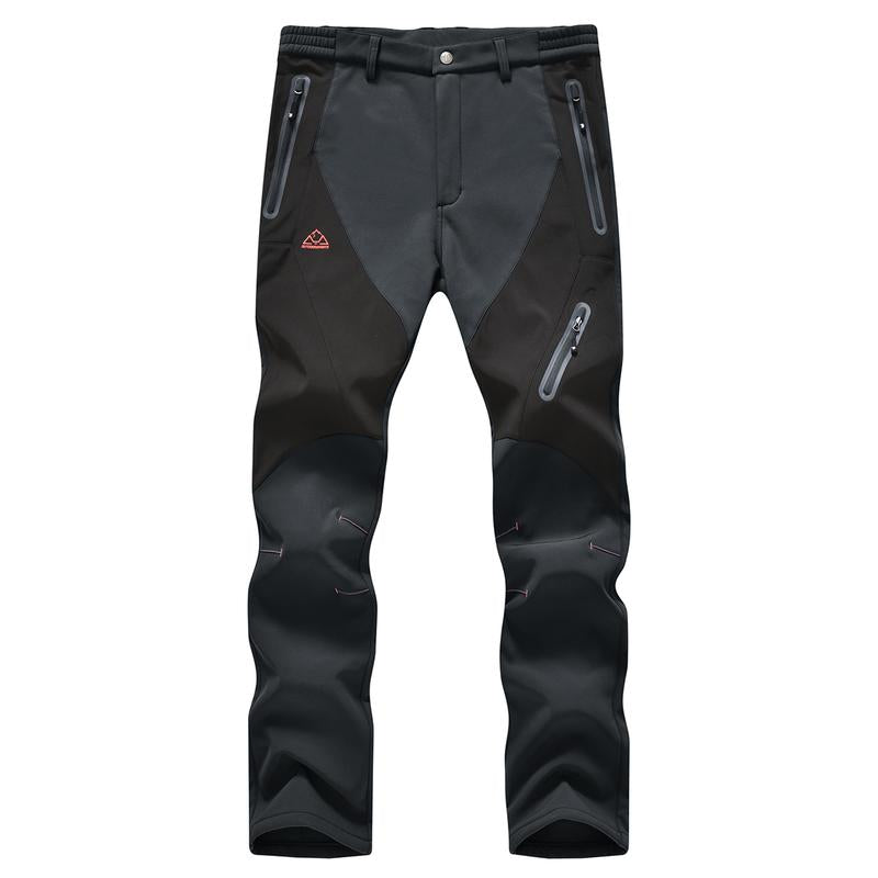 GOPUNE Men'S Waterproof Trousers Softshell Fleece Lined Outdoor Walking Warm Thicken Hiking Ski Pants with Zip Pockets