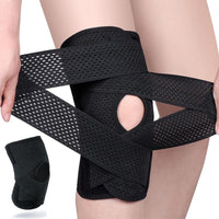 Knee Brace with Side Stabilizers, Professional Knee Compression Support Brace for Men Women, Adjustable Knee Wrap with Patella Pad, Relief Pain for Meniscus Tear ACL MCL Arthritis Injuries (Black, XL)
