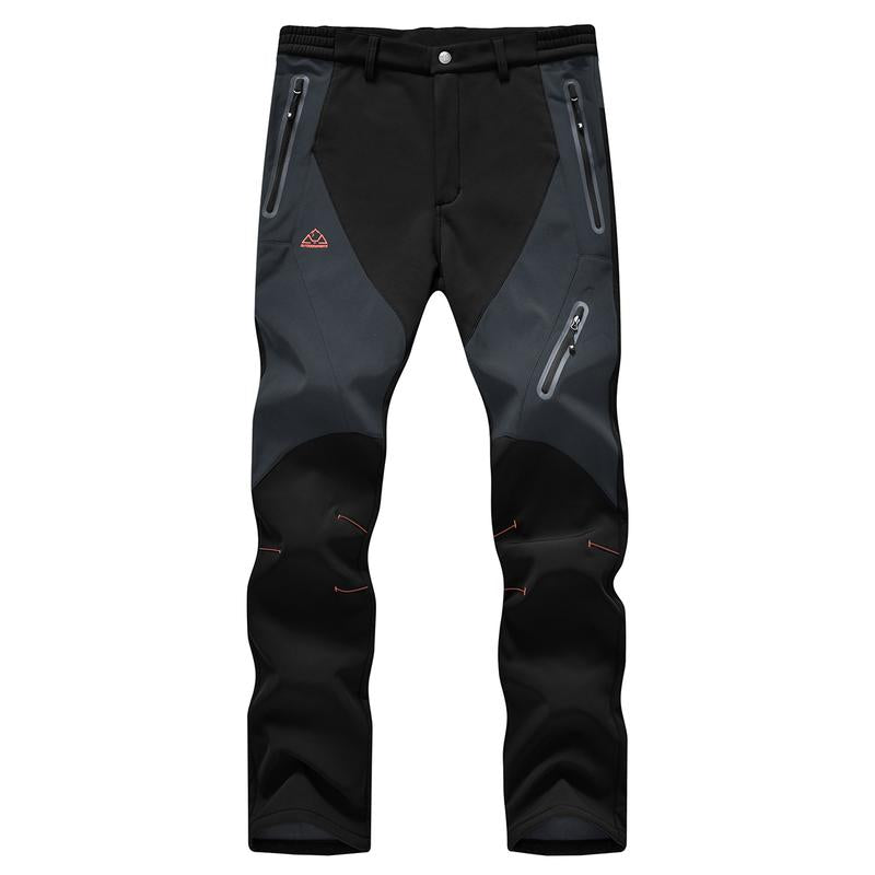 GOPUNE Men'S Waterproof Trousers Softshell Fleece Lined Outdoor Walking Warm Thicken Hiking Ski Pants with Zip Pockets