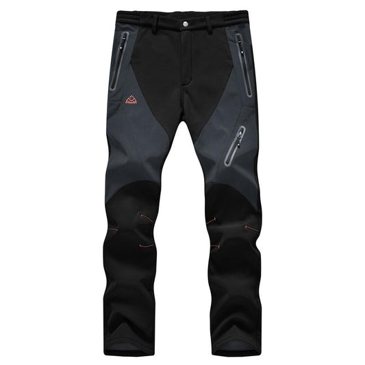 GOPUNE Men'S Waterproof Trousers Softshell Fleece Lined Outdoor Walking Warm Thicken Hiking Ski Pants with Zip Pockets
