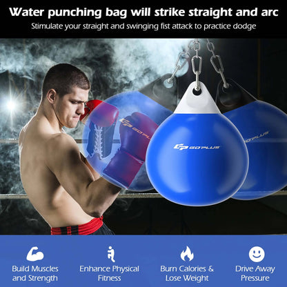 Goplus 18" 110Lbs Heavy Water Filled Punching Aqua Training Boxing Bag Home Gym Hook Blue