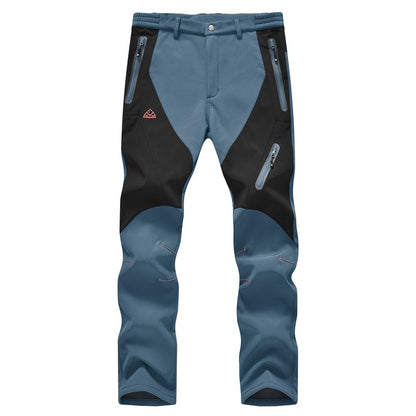 GOPUNE Men'S Waterproof Trousers Softshell Fleece Lined Outdoor Walking Warm Thicken Hiking Ski Pants with Zip Pockets