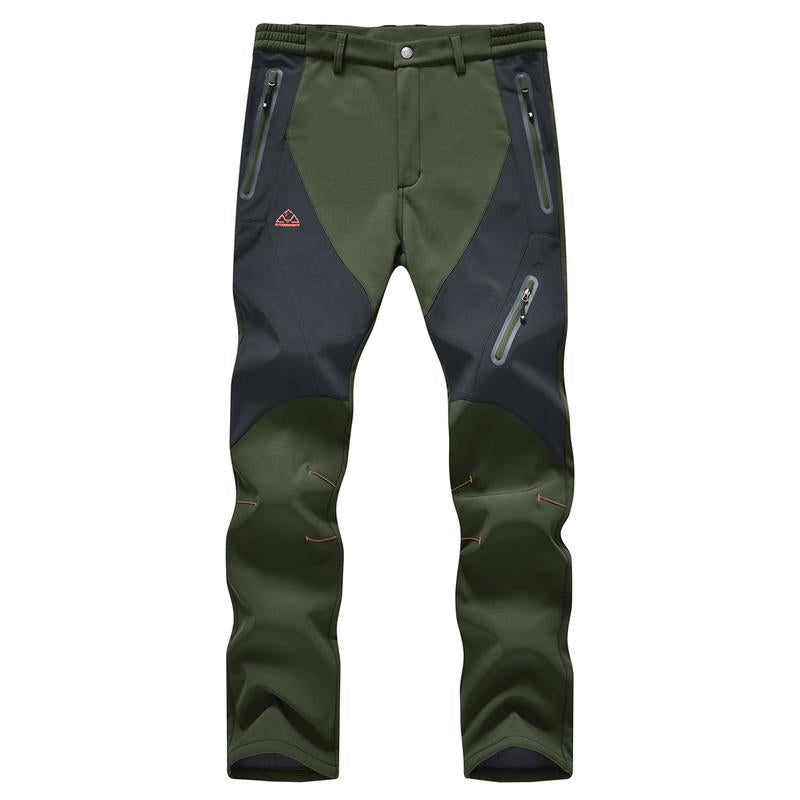 GOPUNE Men'S Waterproof Trousers Softshell Fleece Lined Outdoor Walking Warm Thicken Hiking Ski Pants with Zip Pockets