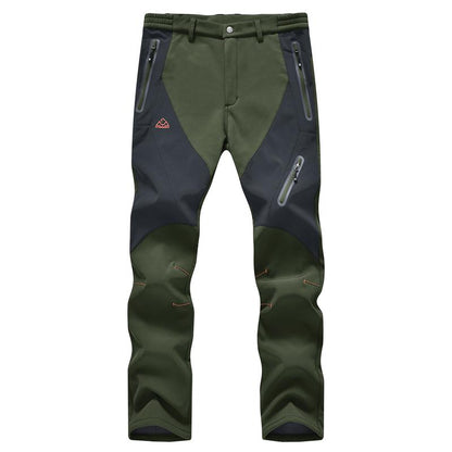 GOPUNE Men'S Waterproof Trousers Softshell Fleece Lined Outdoor Walking Warm Thicken Hiking Ski Pants with Zip Pockets
