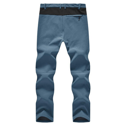 GOPUNE Men'S Waterproof Trousers Softshell Fleece Lined Outdoor Walking Warm Thicken Hiking Ski Pants with Zip Pockets