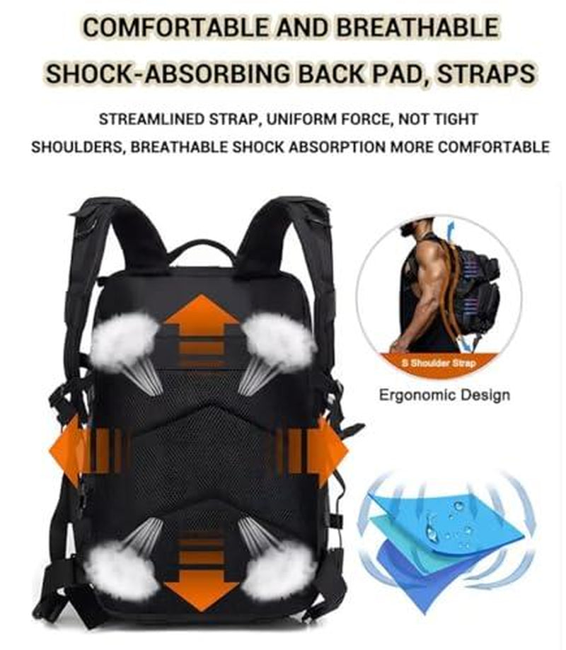 Fifarise 900D Oxford Military Tactical Backpack with MOLLE System, 45L Capacity, Padded Shoulder Straps, and Adjustable Waist Straps