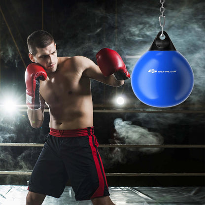 Goplus 18" 110Lbs Heavy Water Filled Punching Aqua Training Boxing Bag Home Gym Hook Blue