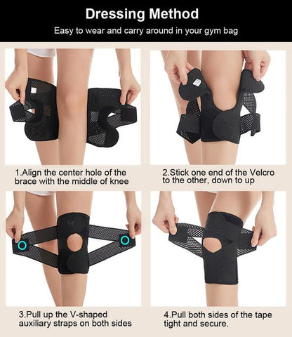 Knee Brace with Side Stabilizers, Professional Knee Compression Support Brace for Men Women, Adjustable Knee Wrap with Patella Pad, Relief Pain for Meniscus Tear ACL MCL Arthritis Injuries (Black, XL)