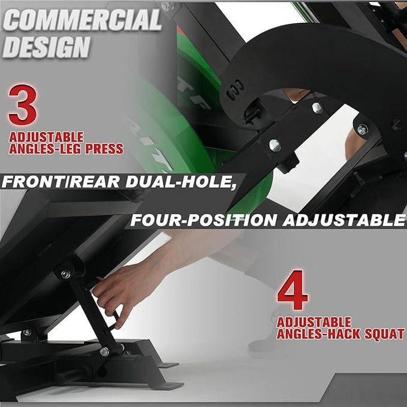 Ritfit GAZELLE PRO 3-In-1 Leg Press and Hack Squat Machine for Comprehensive Lower Body Workout