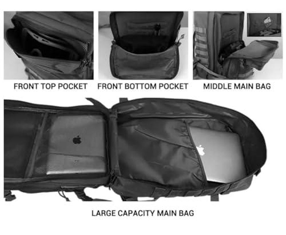 Fifarise 900D Oxford Military Tactical Backpack with MOLLE System, 45L Capacity, Padded Shoulder Straps, and Adjustable Waist Straps